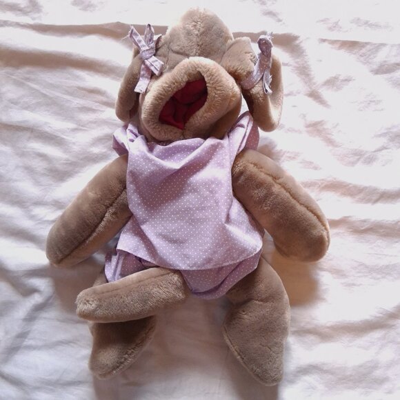 Vintage 1981 Ganz 18" Wrinkles Dog Hand Puppet Plush Doll with Dress - Picture 2 of 16